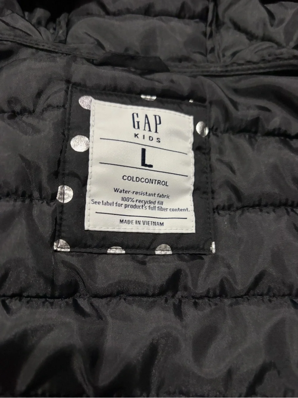 GAP Kids Black Quilted ColdControl Puffer Jacket